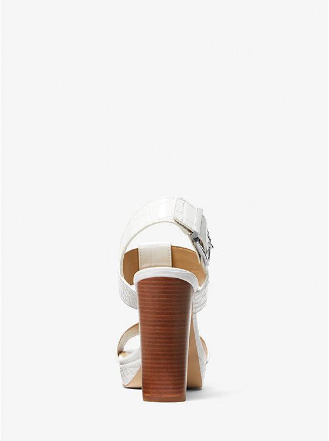 Becker Crocodile Embossed Faux Leather Platform Sandal