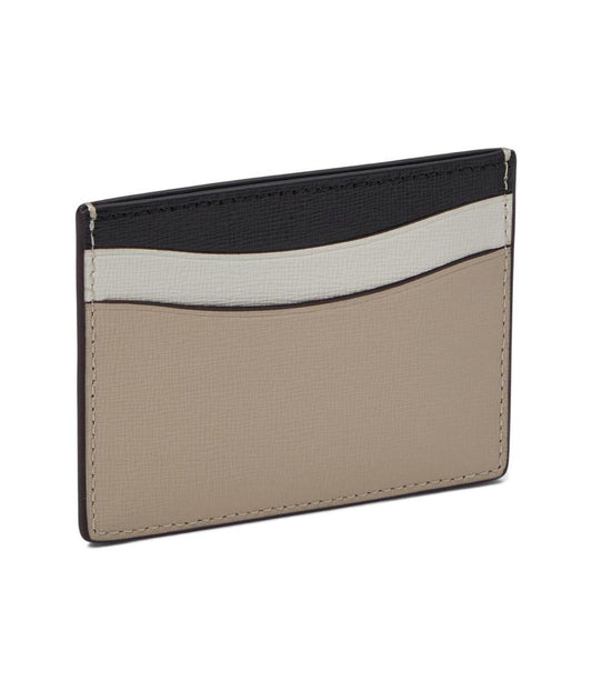 Morgan Color-Blocked Saffiano Leather Card Holder