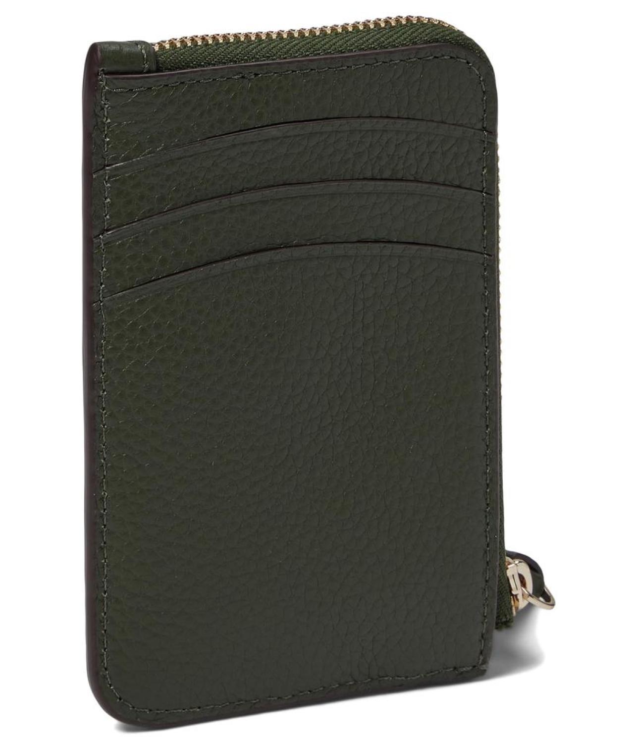 Knott Pebbled Leather Zip Card Holder
