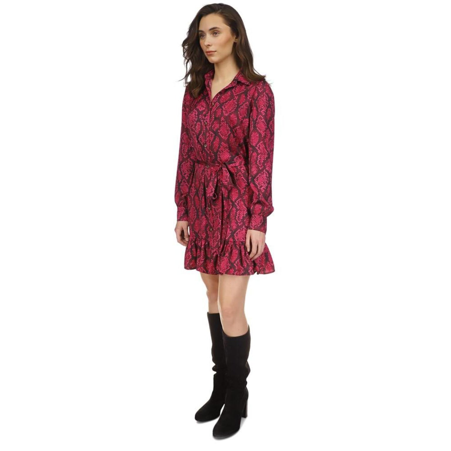 Women's Anaconda Printed Tie-Waist Dress