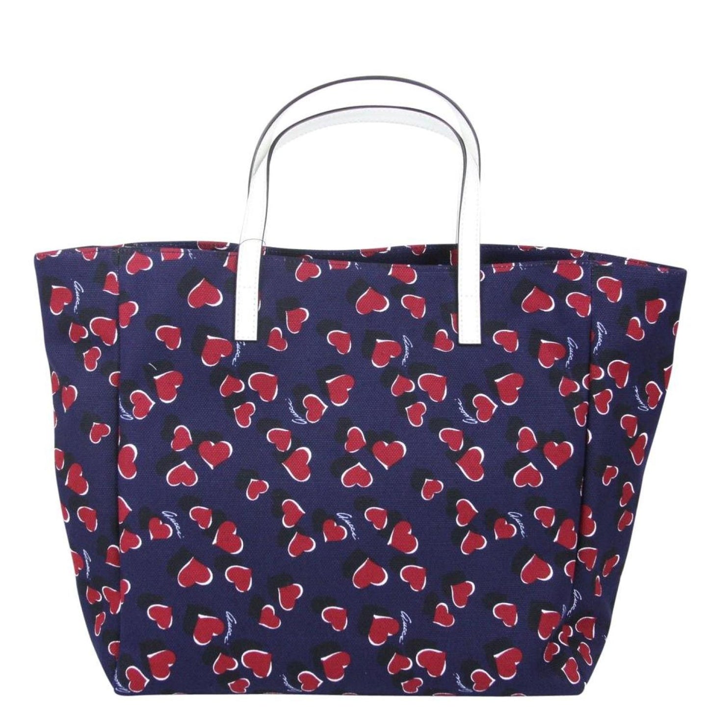 Gucci Women's Canvas Handbag Heartbit Print Tote Bag
