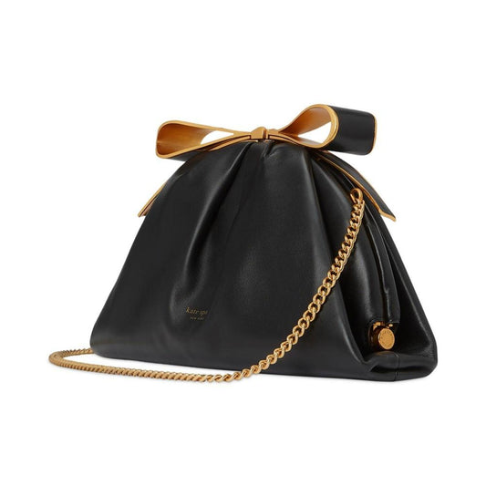 Medium Bridal Leather Bow Frame Clutch