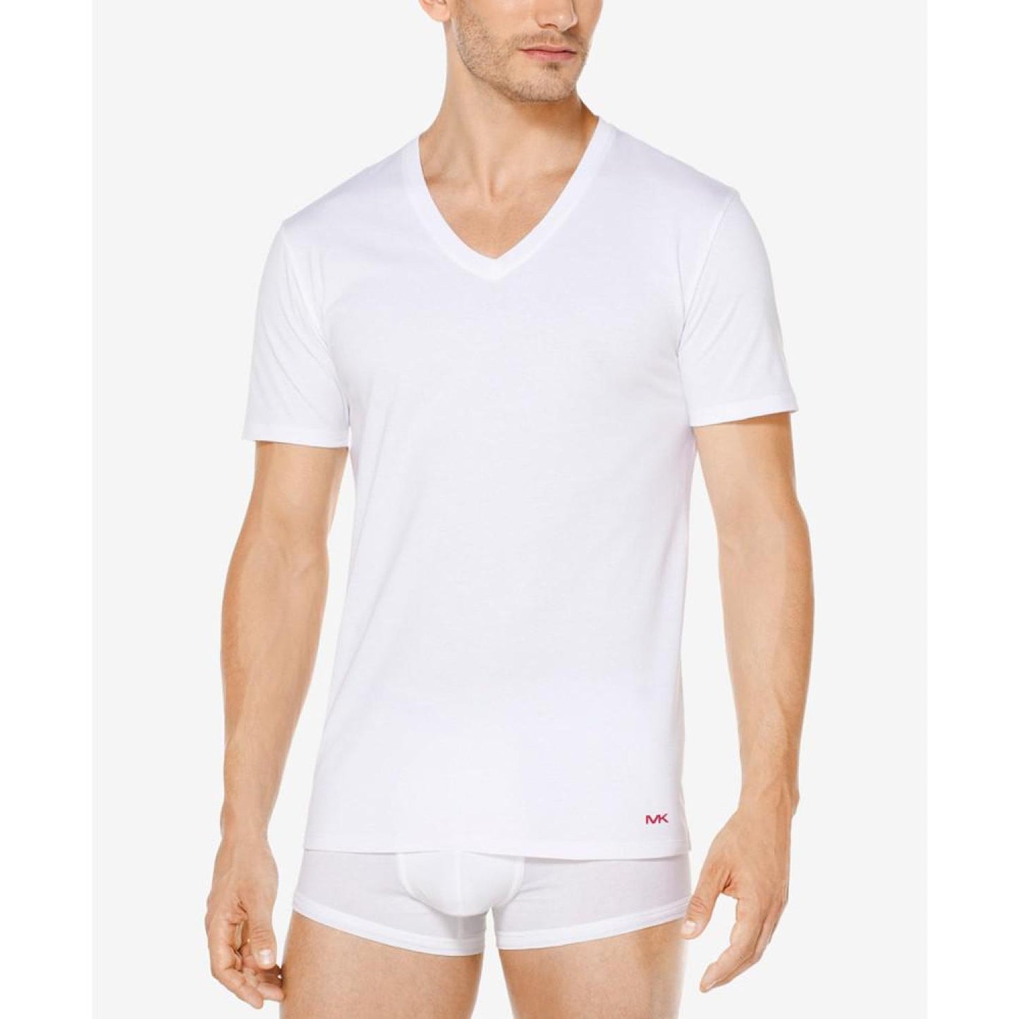 Men's Performance Cotton V-Neck Undershirts, 3-Pack
