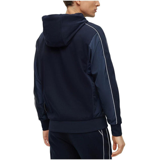 Men's Cotton-Blend Zip-Up Tonal Mesh Hoodie