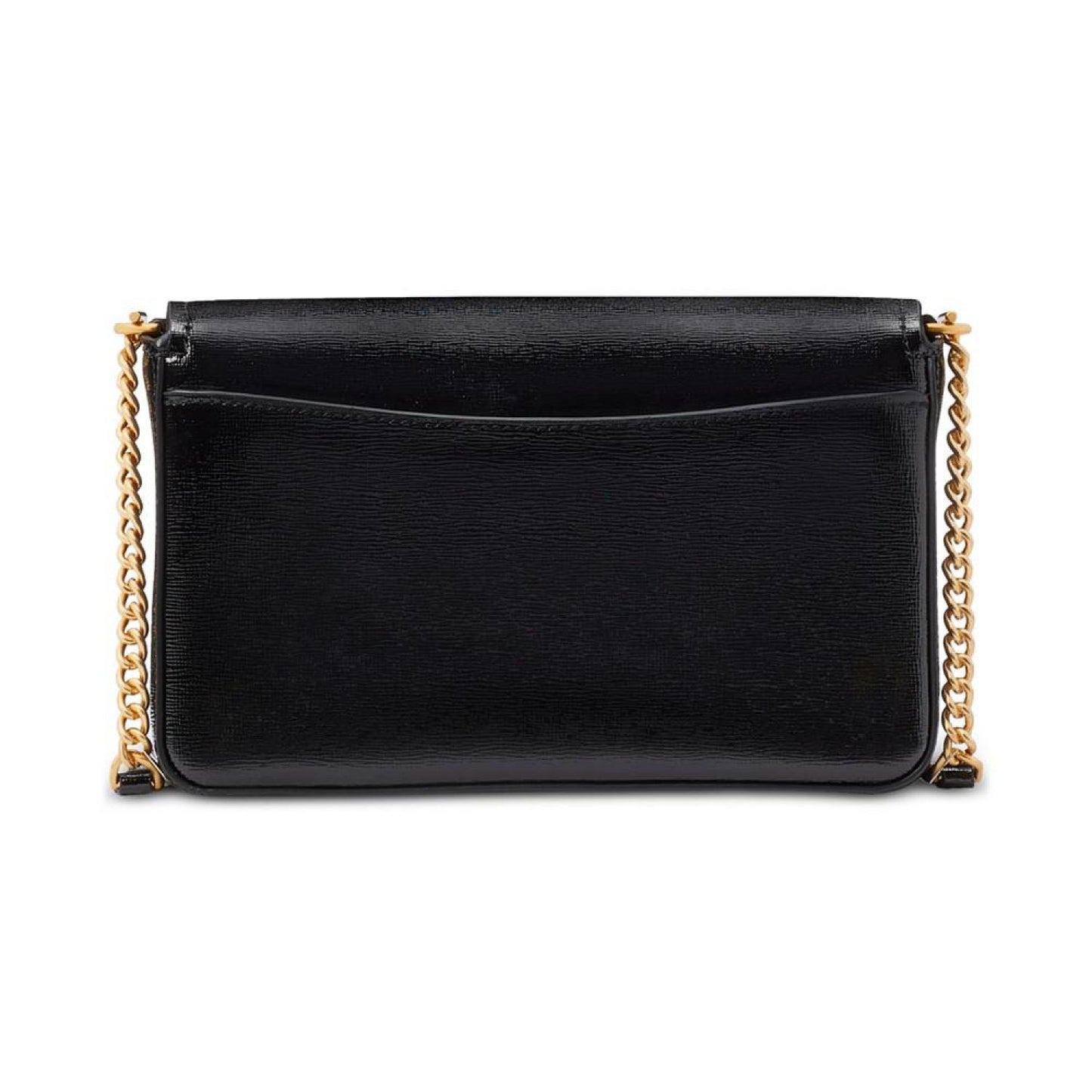 Morgan Bedazzled Bow Patent Leather Flap Chain Wallet