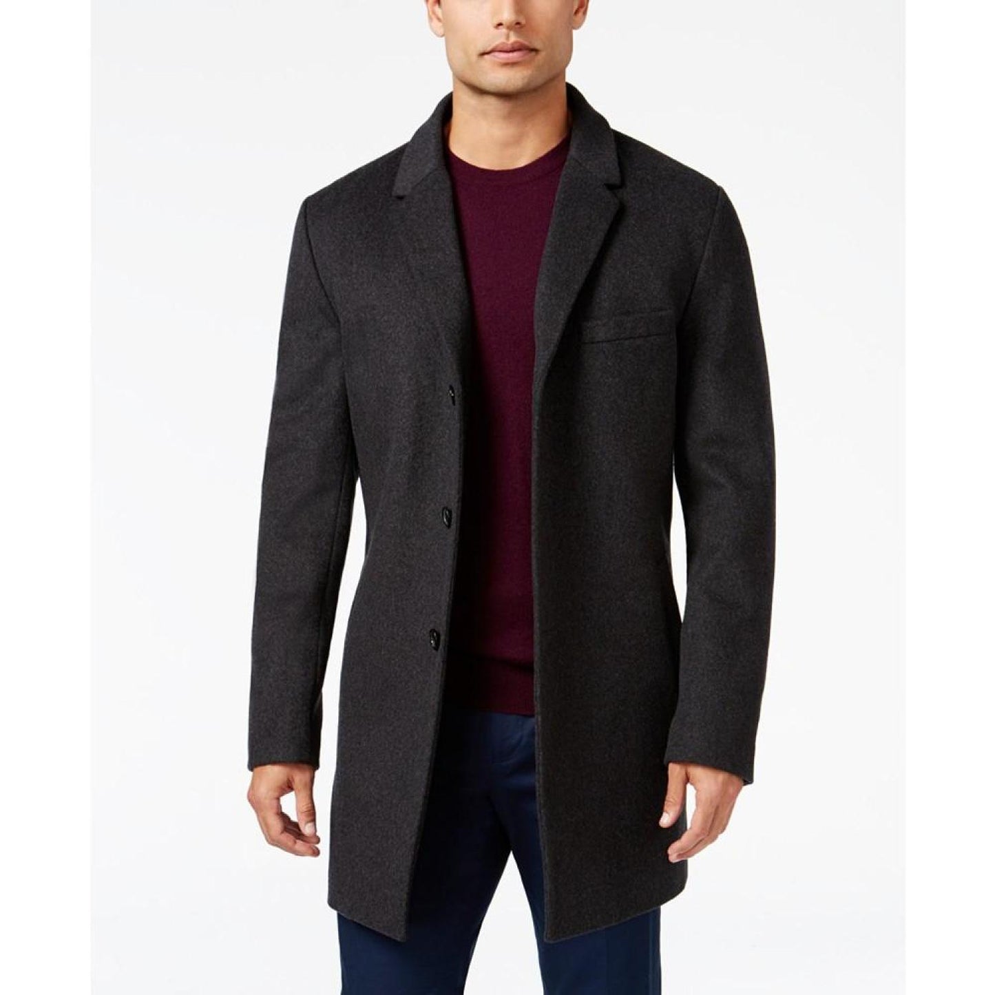 Michael Kors Men's Water-Resistant Slim-Fit Overcoat with Zip-Out Liner