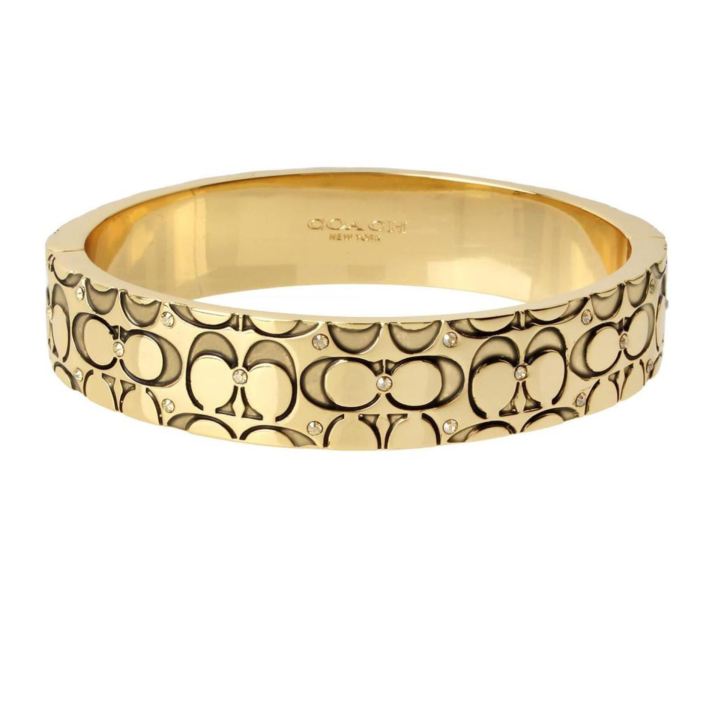 Quilted C Hinged Bangle Bracelet