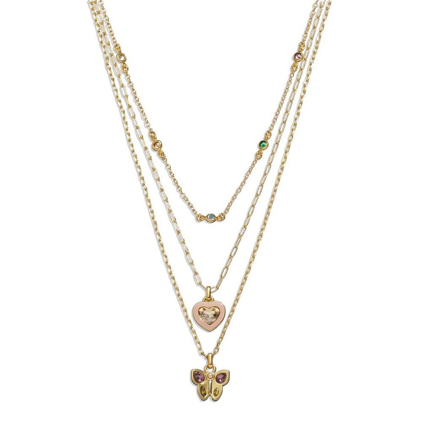 Faux Stone and Imitation Pearl Mixed Charm Layered Necklace
