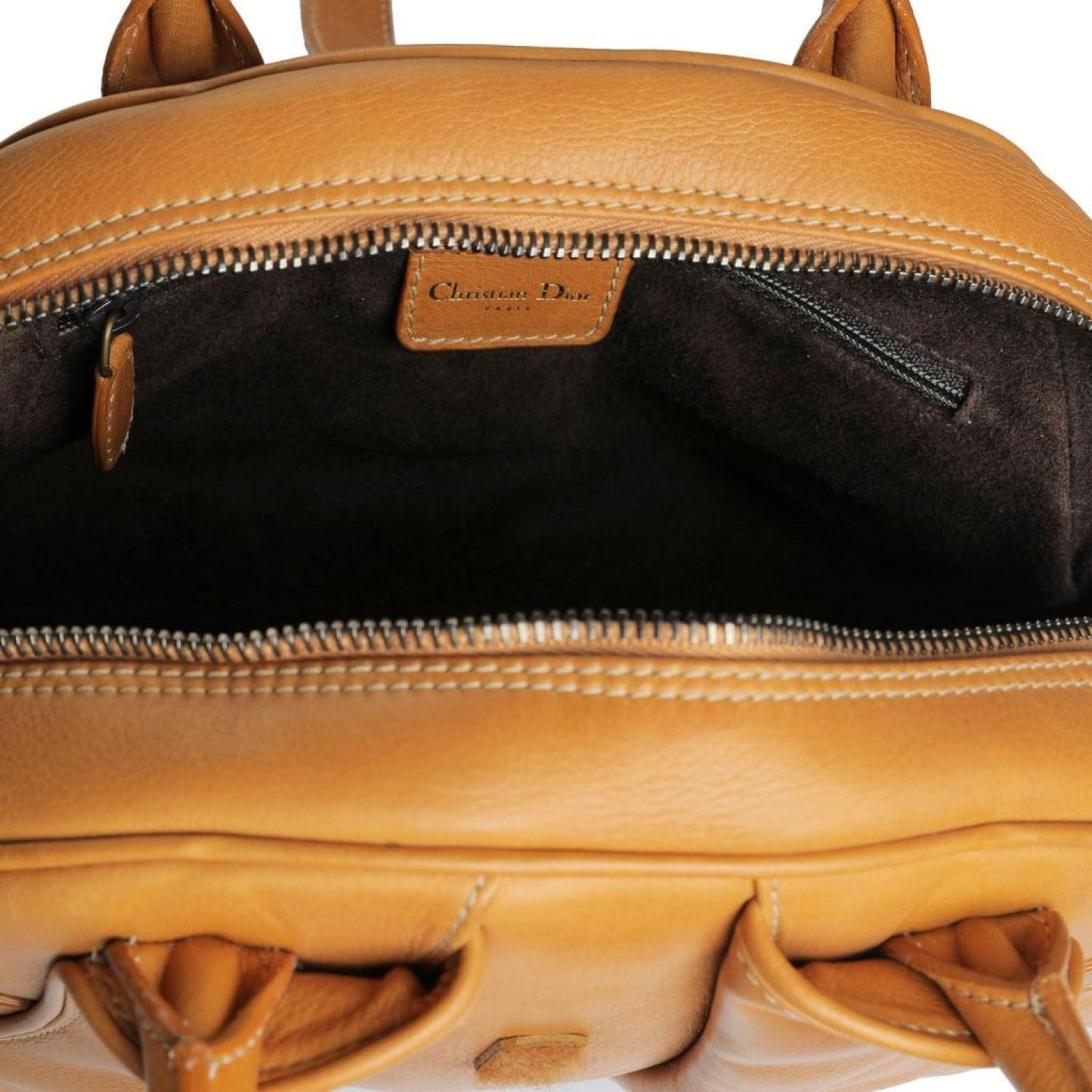 Tan Leather Small Bowler Bag