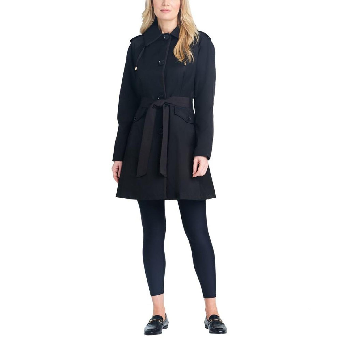 Women's Single-Breasted Raglan-Sleeve Trench Coat