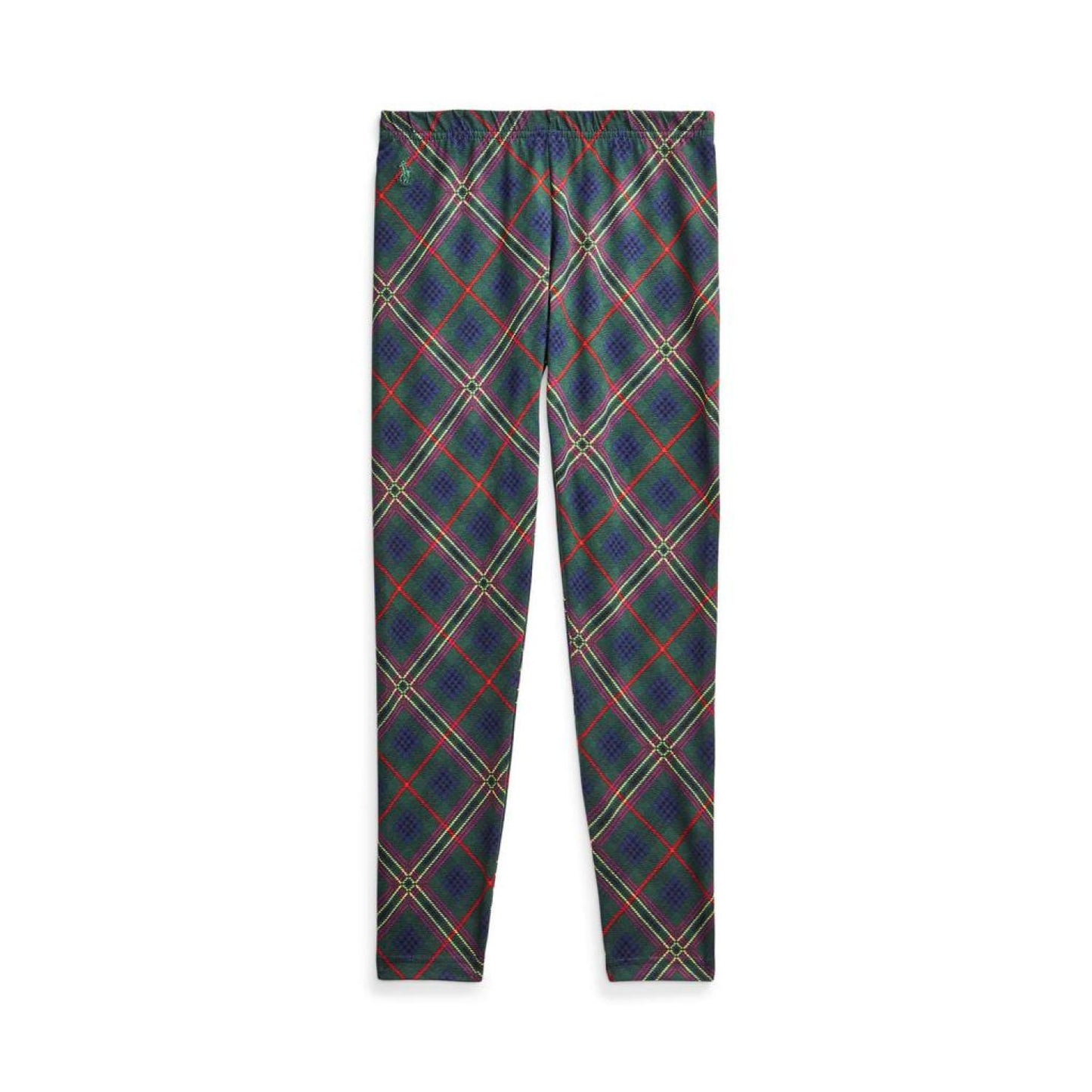 Patchwork Plaid Stretch Jersey Leggings (Big Kids)