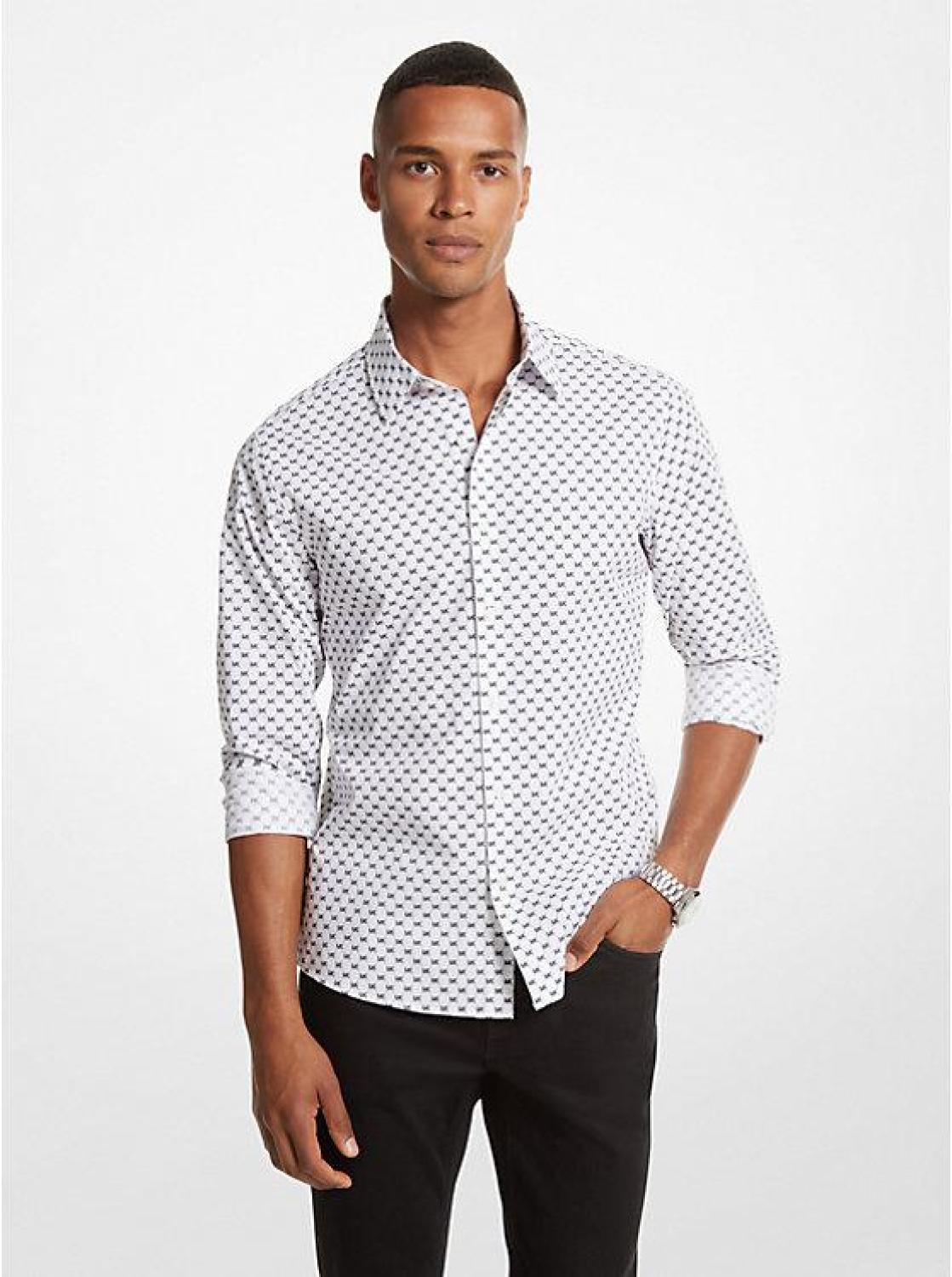 Stretch Cotton Logo Shirt