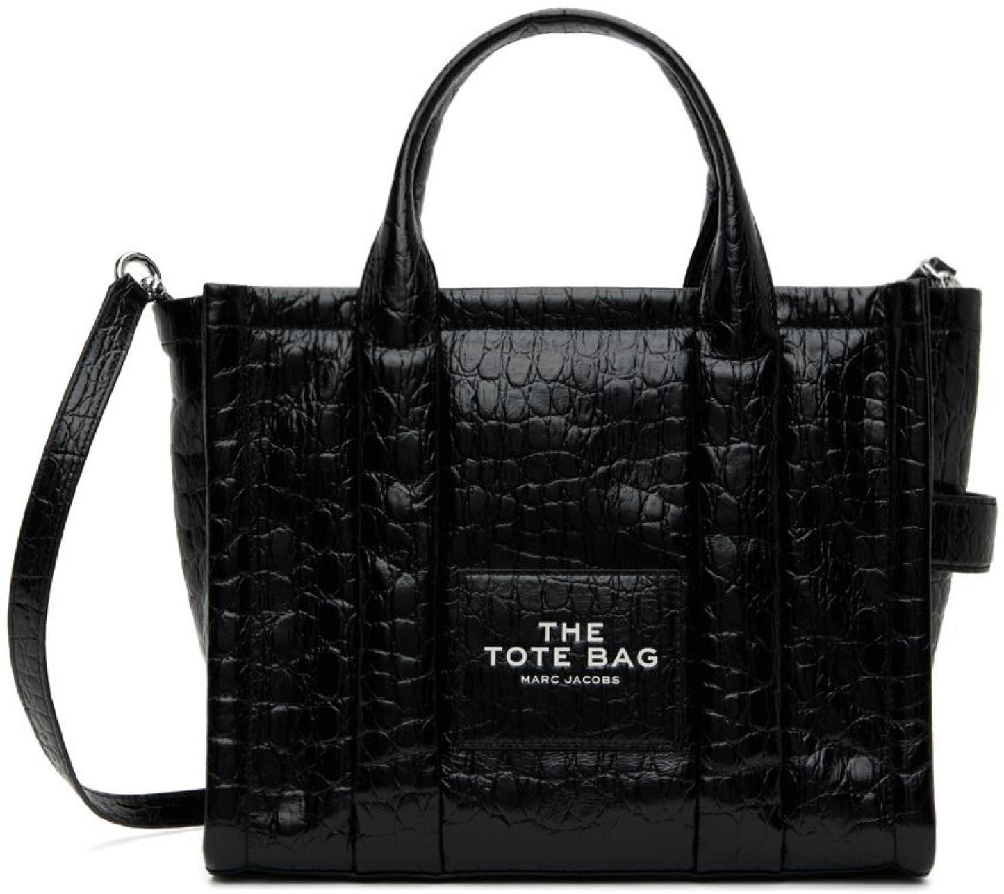 Black Small 'The Croc-Embossed' Tote