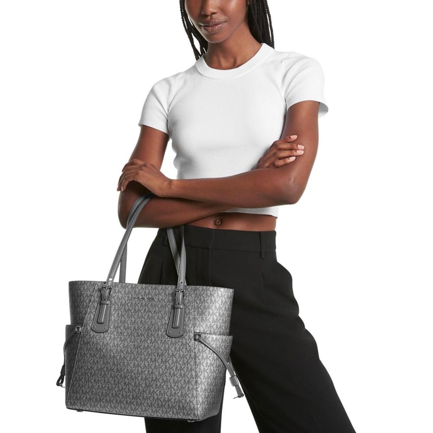 Logo Voyager East West Large Tote