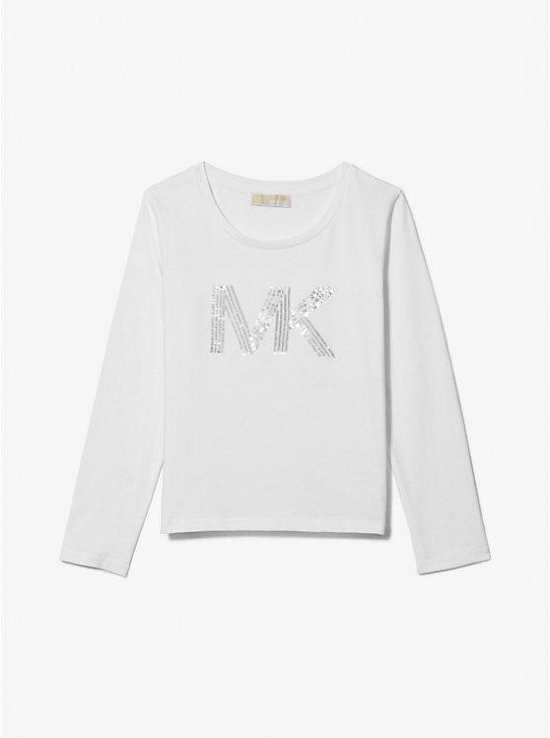 Sequined Logo Cotton T-Shirt