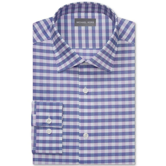 Men's Regular-Fit Performance Stretch Check Dress Shirt