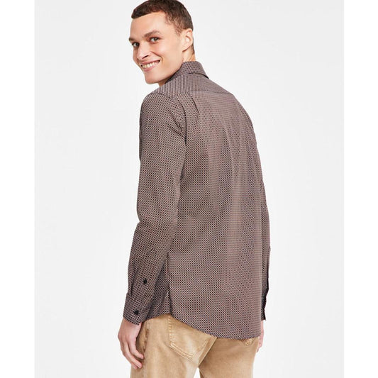 Men's Slim-Fit Mosaic-Print Shirt