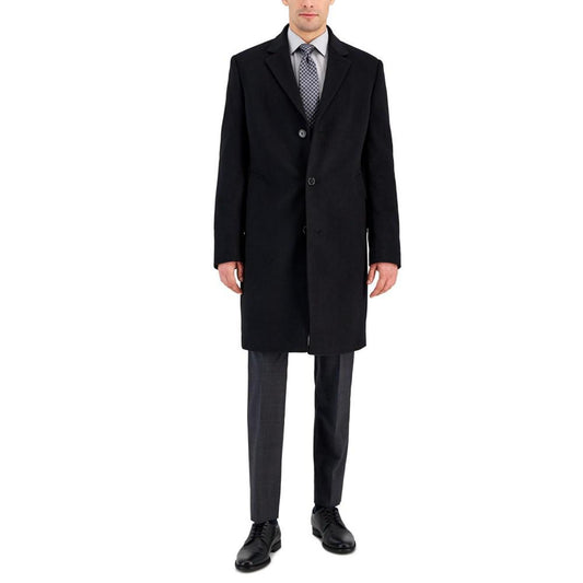 Men's Classic Fit Single-Breasted Wool Blend Overcoats
