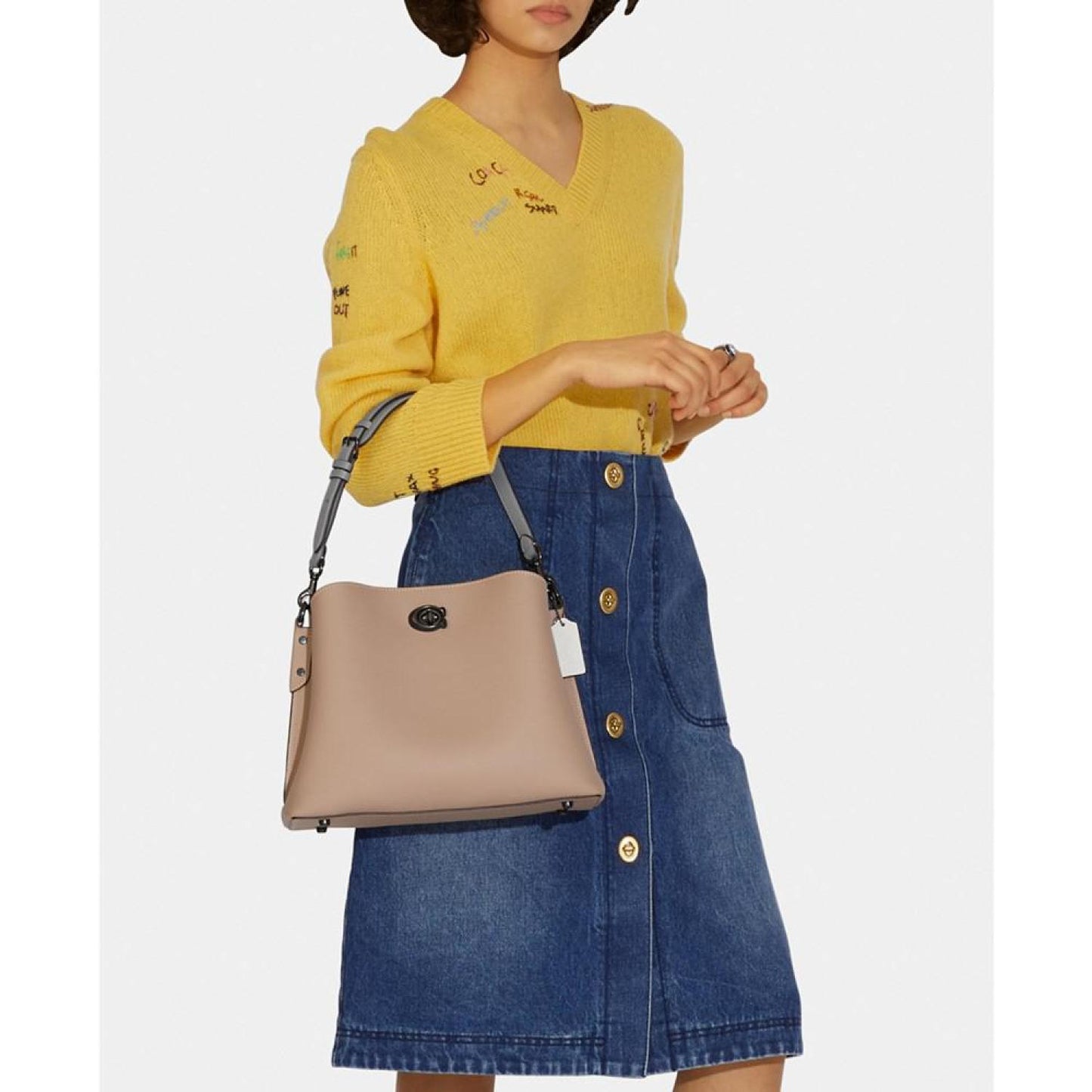 Pebble Leather Willow Shoulder Bag with Convertible Straps