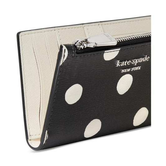 Morgan Sunshine Dot Saffiano Leather Slim Bifold Wallet