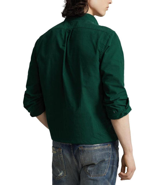 Classic Fit Long Sleeve Garment Dyed Oxford Shirt