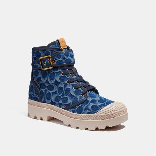 Coach Outlet Trooper Mid Top Boot In Signature Denim