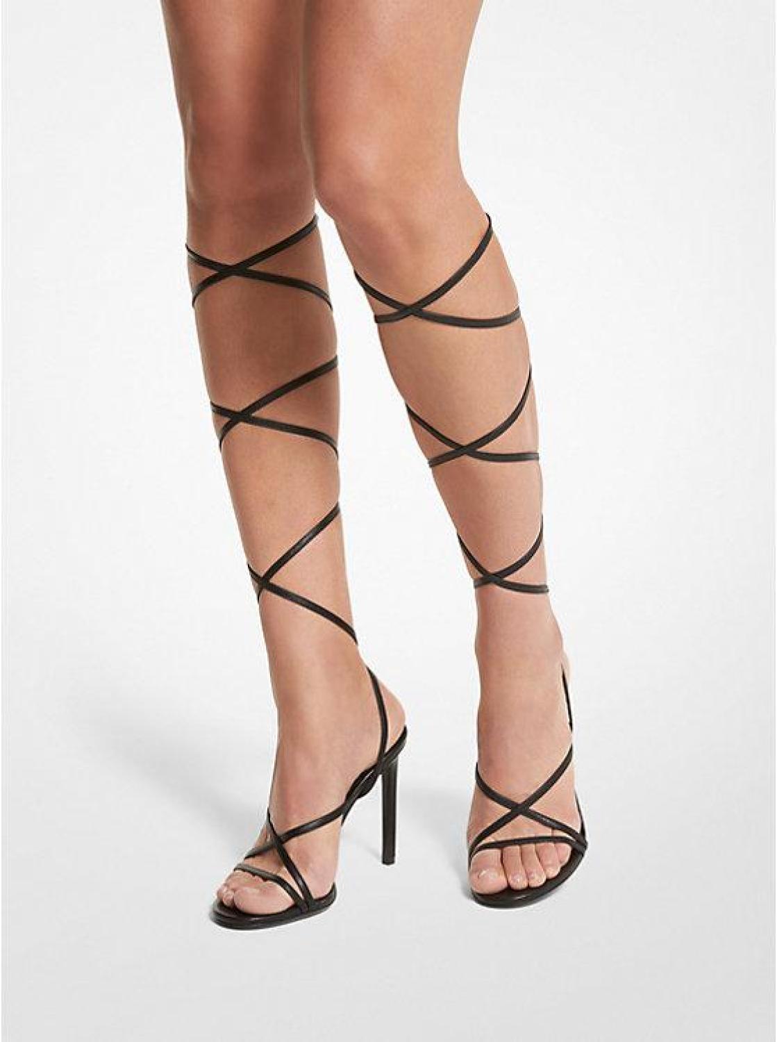 Dahlia Leather Lace-Up Sandal