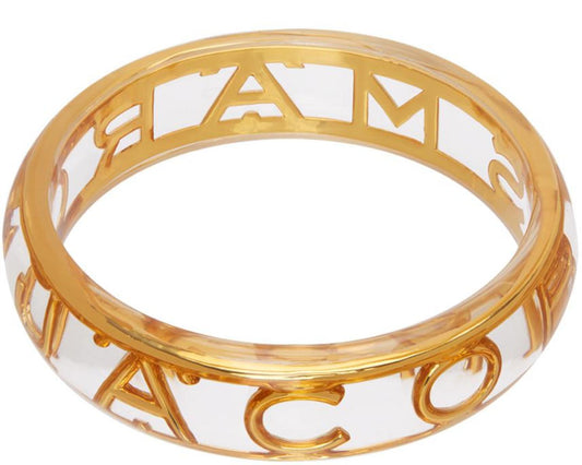 Gold & Transparent 'The Monogram' Cuff Bracelet