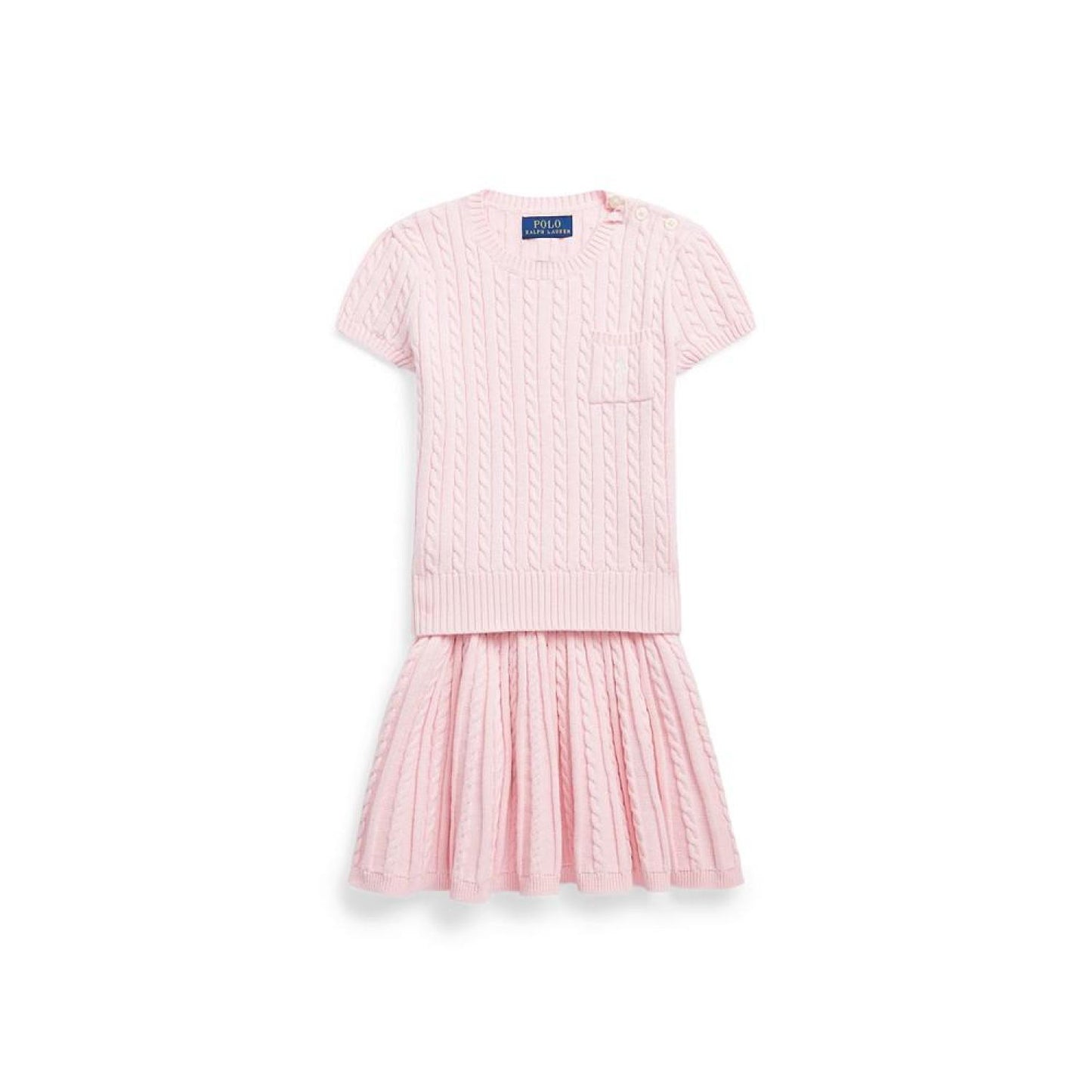 Toddler and Little Girls Mini-Cable Cotton Sweater and Skirt Set