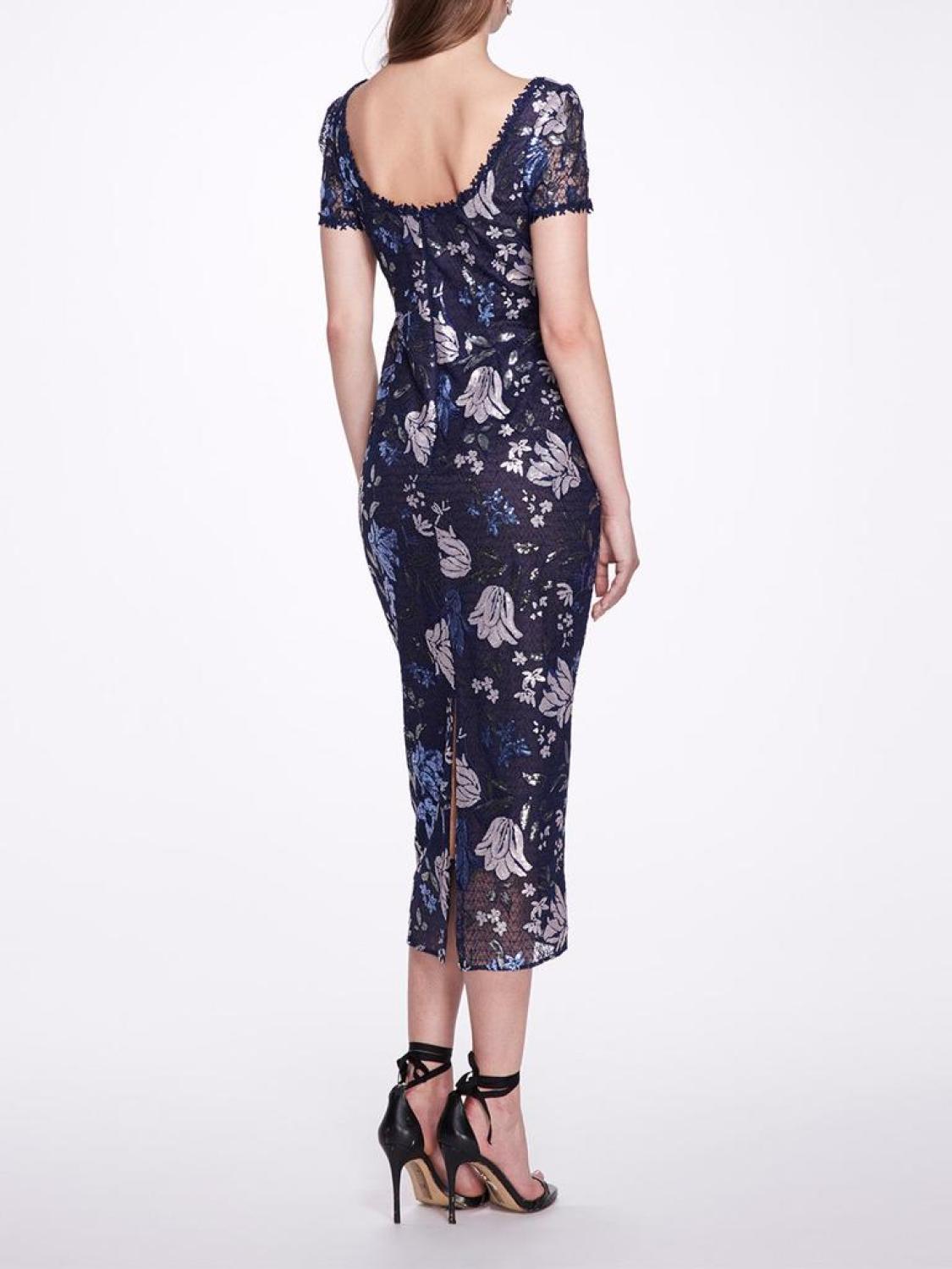 Cap Sleeve Tea-Length Gown