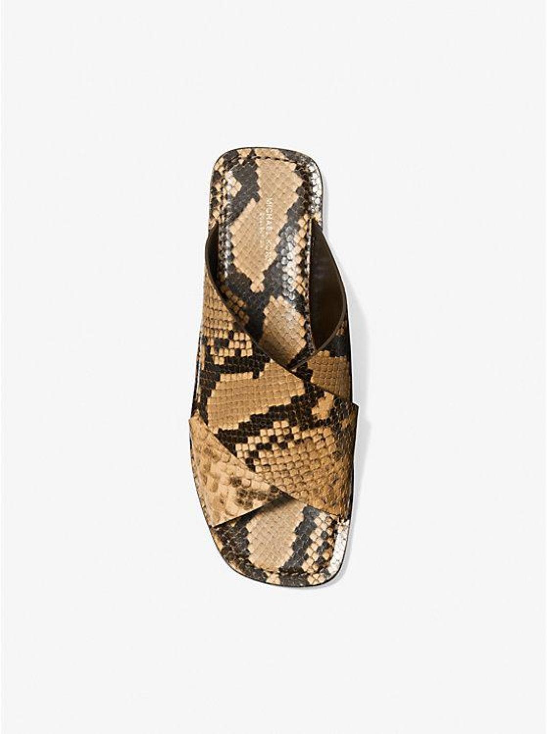 Ruth Python Embossed Leather Slide Sandal