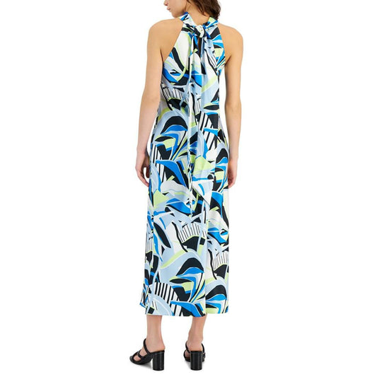 Women's Halter-Style Printed Sleeveless Midi Dress