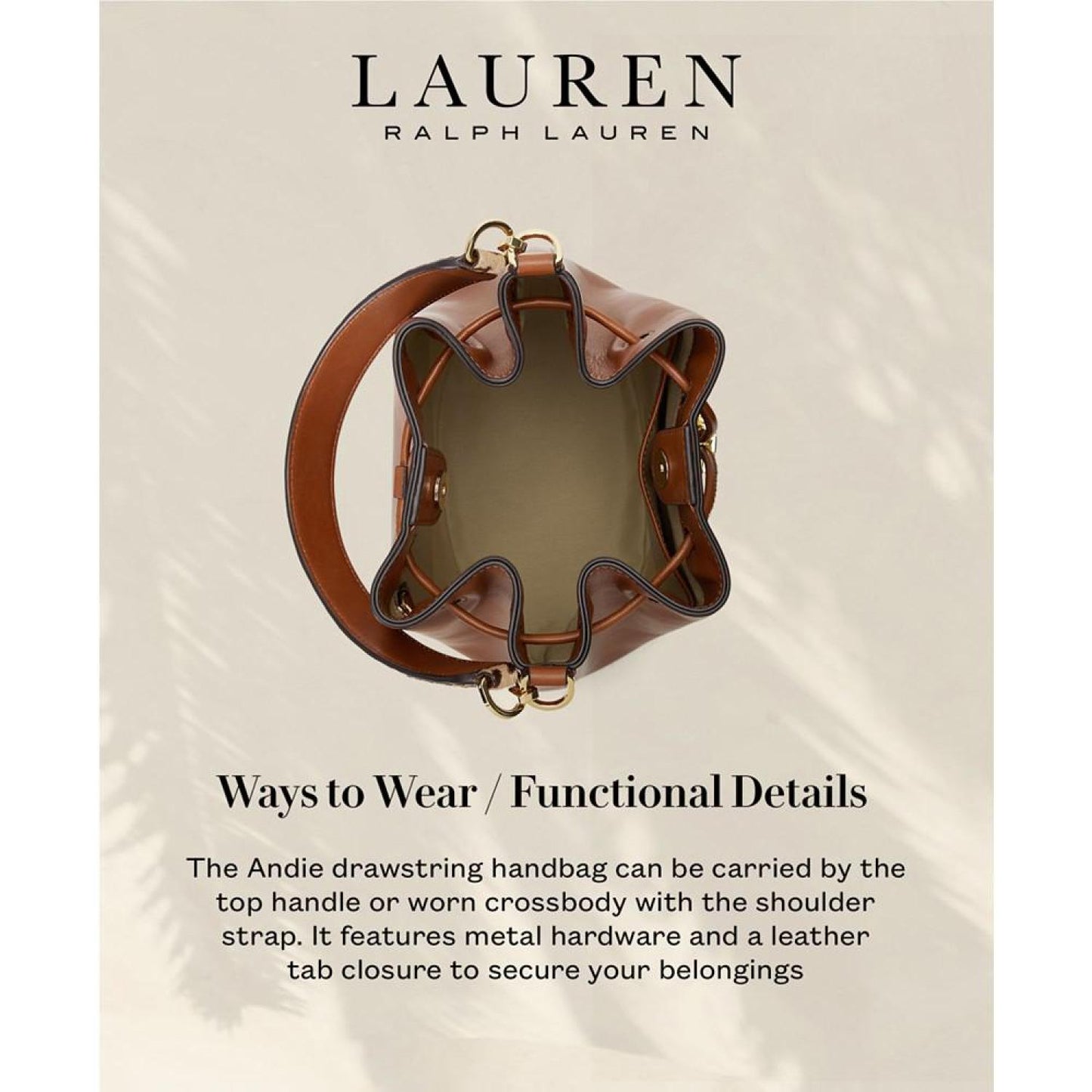 Leather Large Andie Drawstring Bag