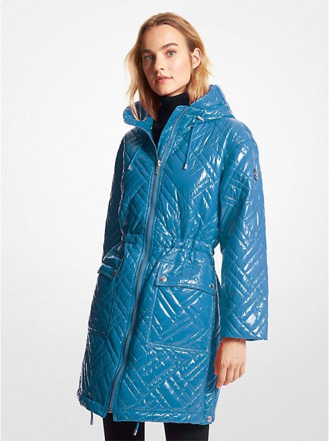 Quilted Ciré Nylon Puffer Coat