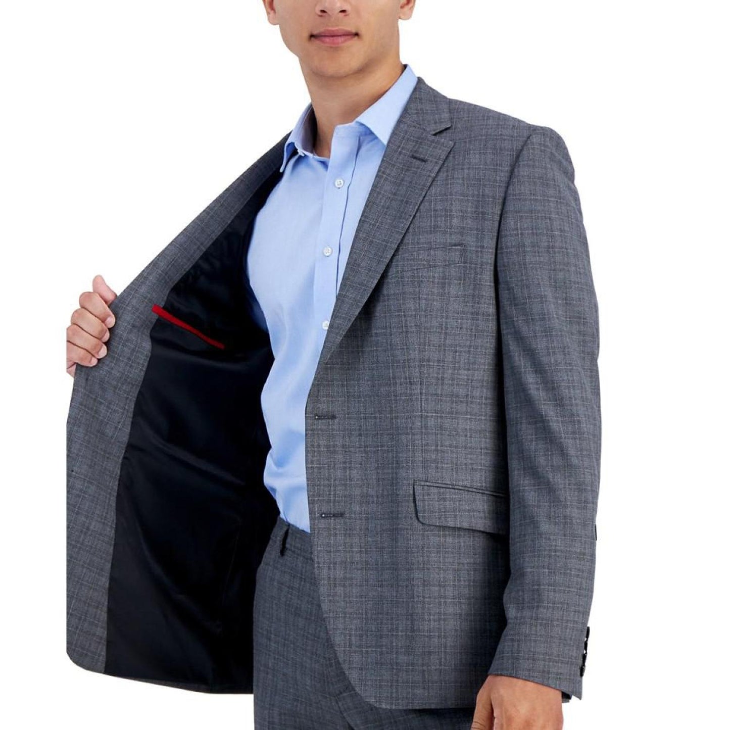 Men's Wool Blend Modern-Fit Check Suit Separate Jacket