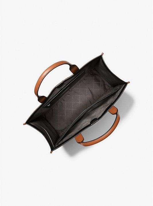 Cooper Logo Embossed Pebbled Leather Tote Bag