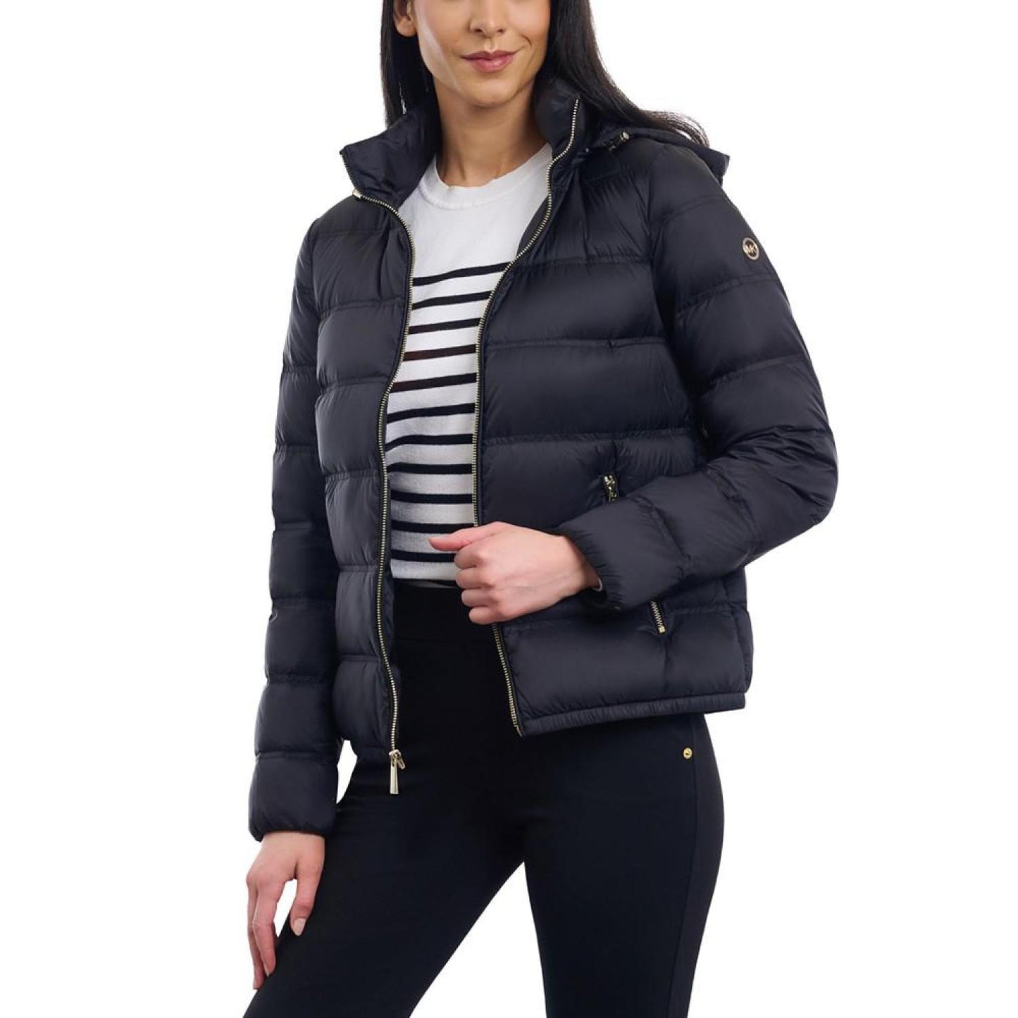 Women's Hooded Packable Bomber Puffer Coat