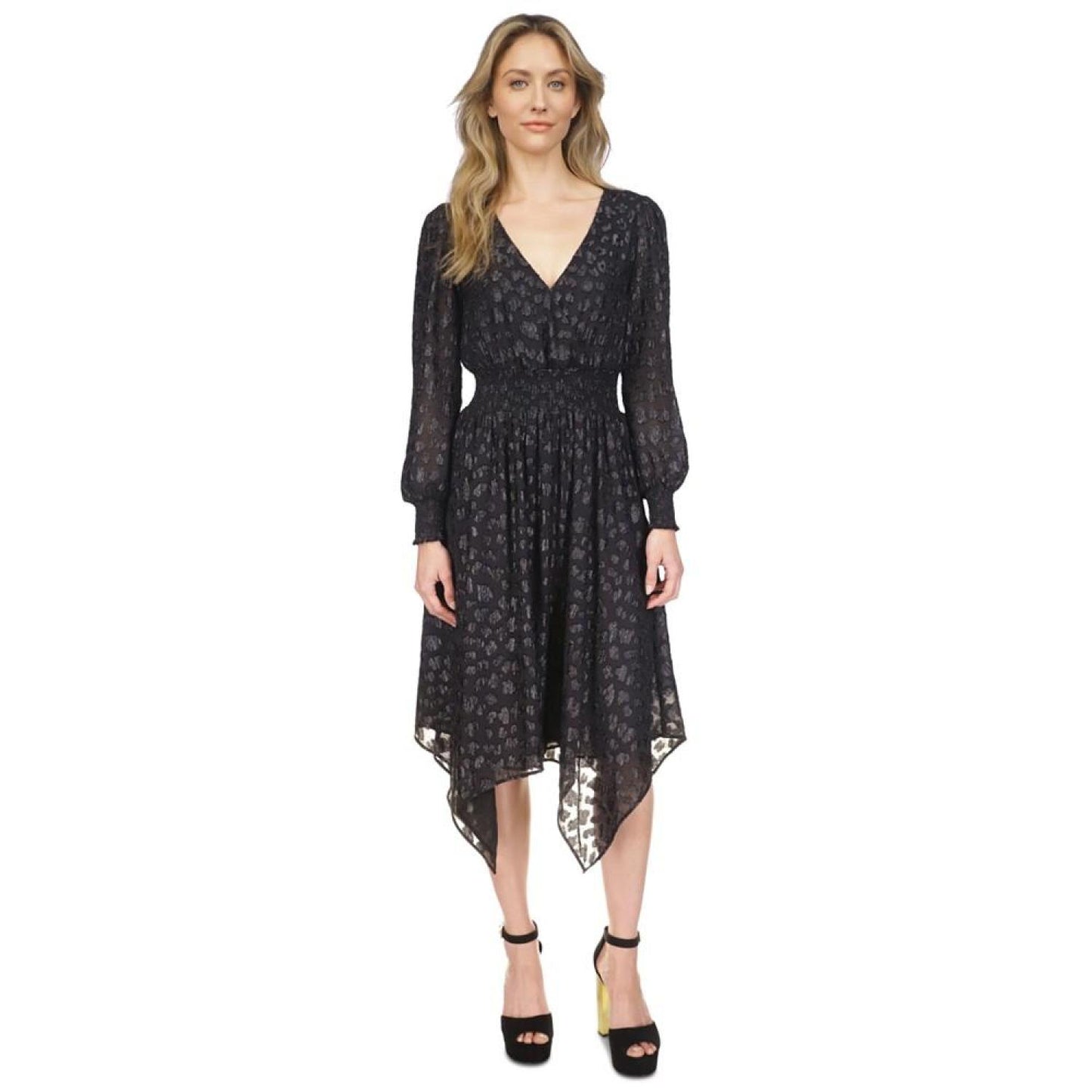 Women's Clip Handkerchief-Hem Dress, Regular & Petite