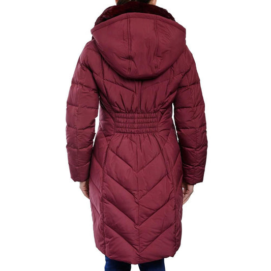 Women's Faux-Fur-Collar Hooded Down Puffer Coat