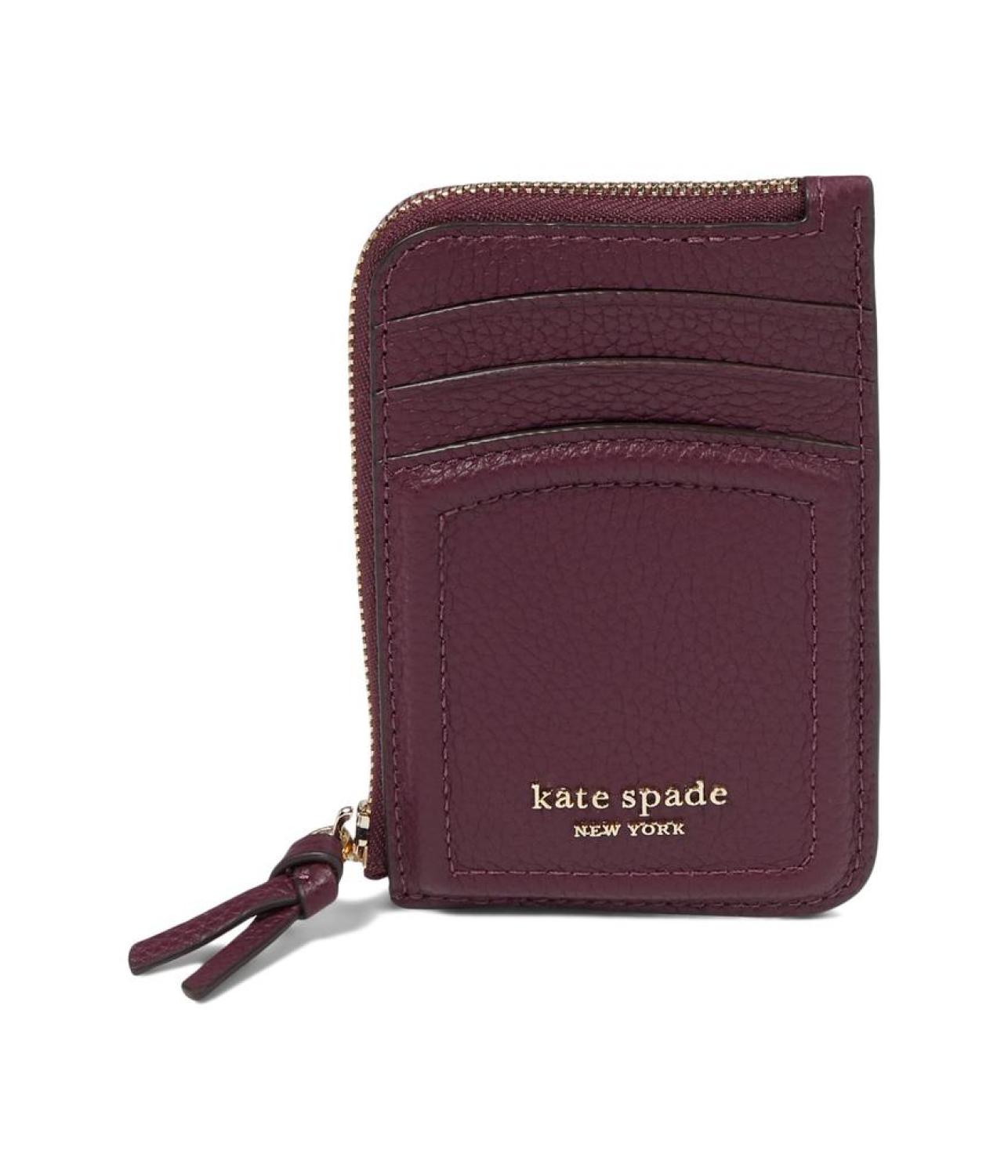 Knott Pebbled Leather Zip Card Holder