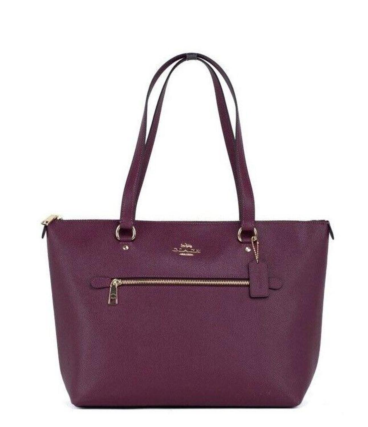 COACH Cherry Leather Gallery Shoulder Tote HandWomen's Purse Women's Bag