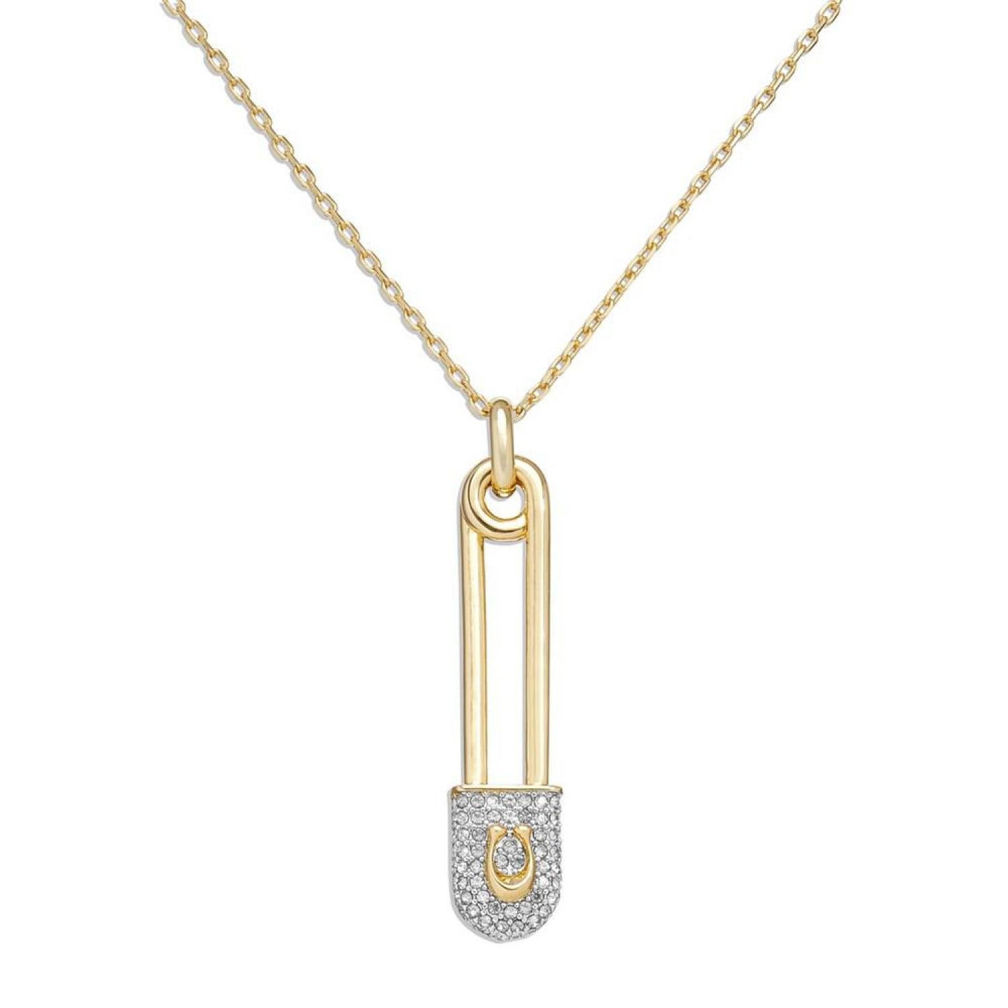 Faux Stone Signature Pin Pendant Necklace