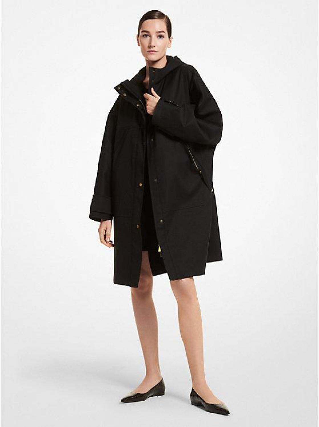 Crinkled Cotton Blend Anorak