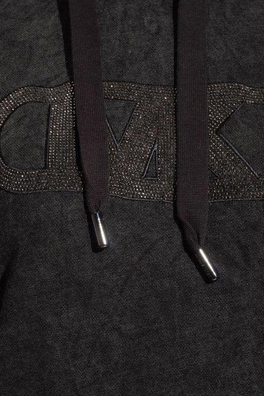 Michael Michael Kors Logo Embellished Drawstring Hoodie Dress