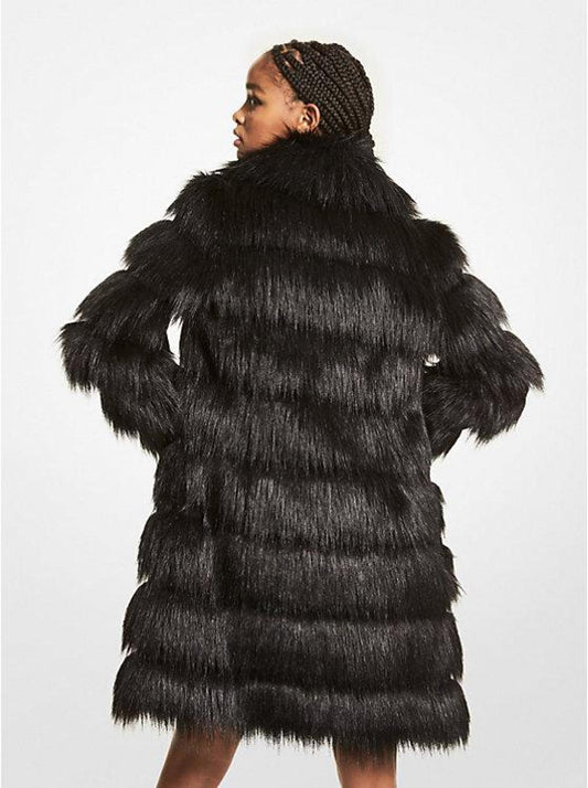 Faux Fur Layered Coat