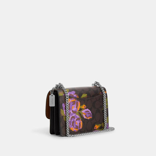 Coach Outlet Mini Klare Crossbody In Signature Canvas With Rose Print