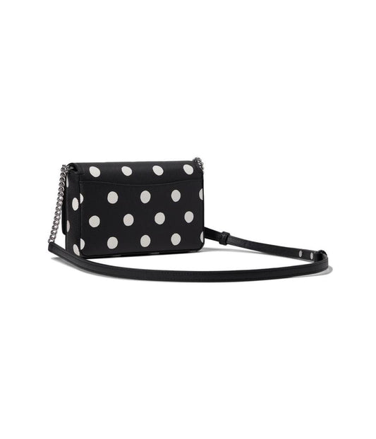 Morgan Sunshine Dot Printed Pvc Flap Chain Wallet