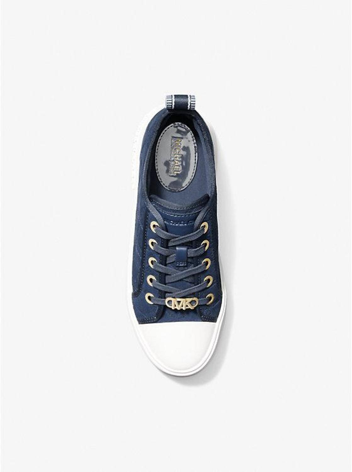 Evy Empire Logo Embossed Suede Sneaker