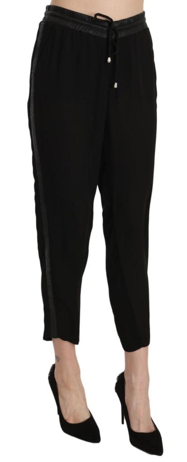 Guess Polyester High Waist Cropped Trousers Women's Pants