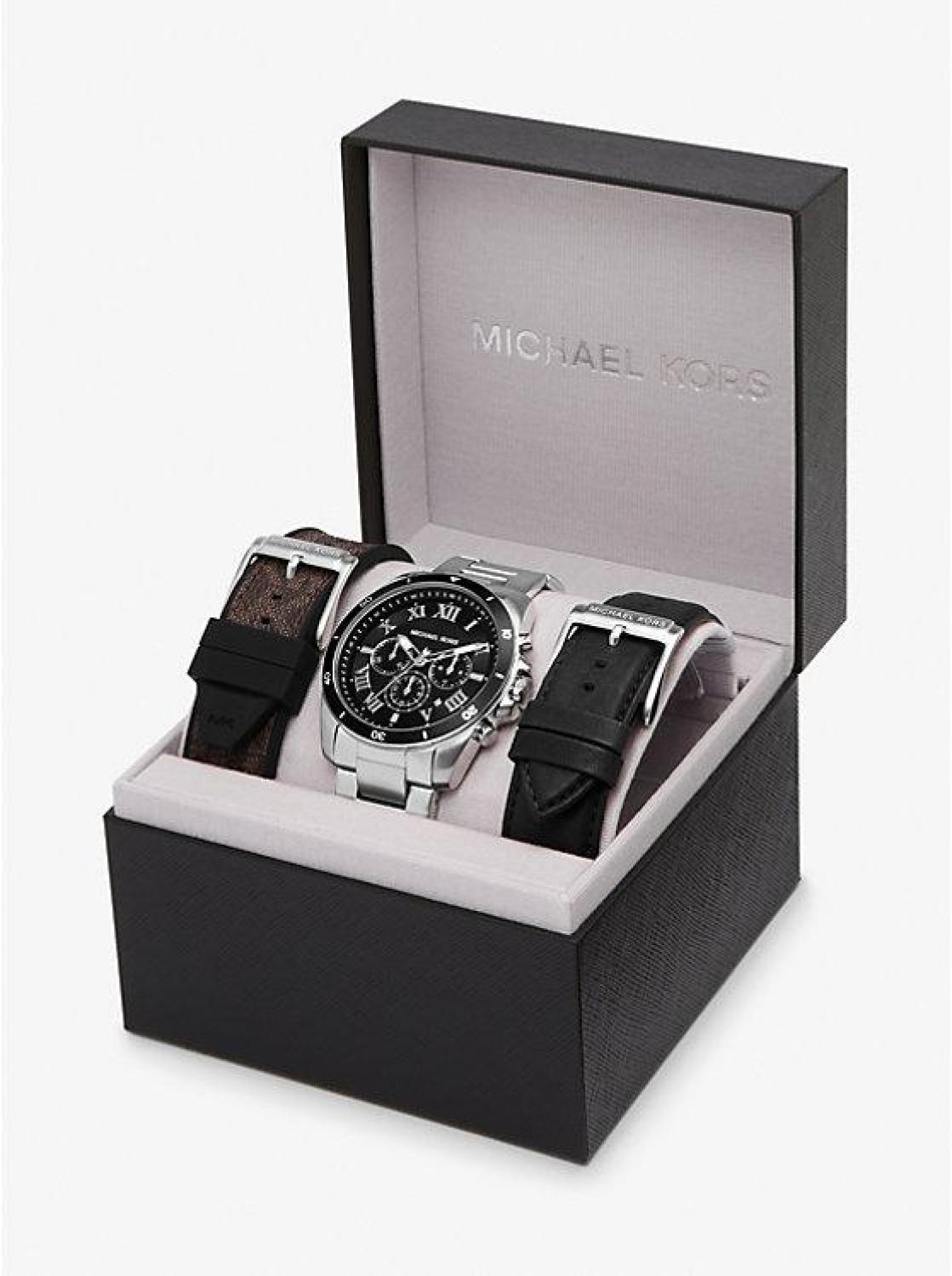 Oversized Alek Silver-Tone Watch Gift Set
